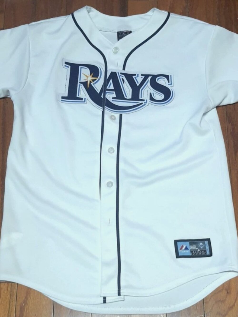 Tampa Bay Devil Rays Baseball Jersey Mens White XL Made in USA Majestic